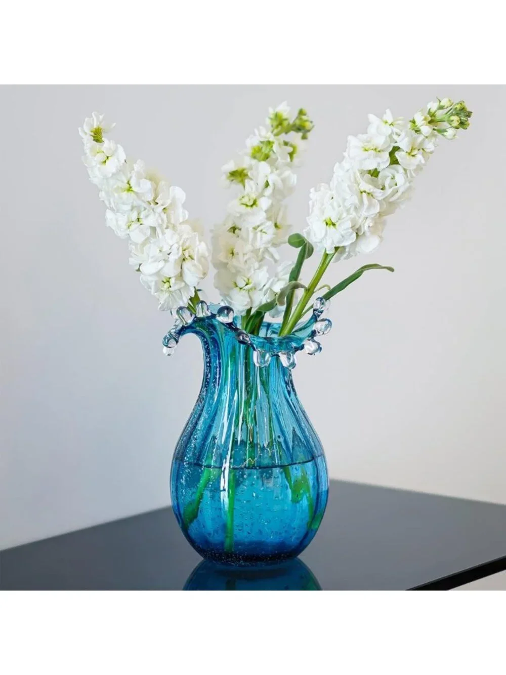 Modern 8-Inch Blown Glass Bubble Vase - Stylish Art Decor for Flowers